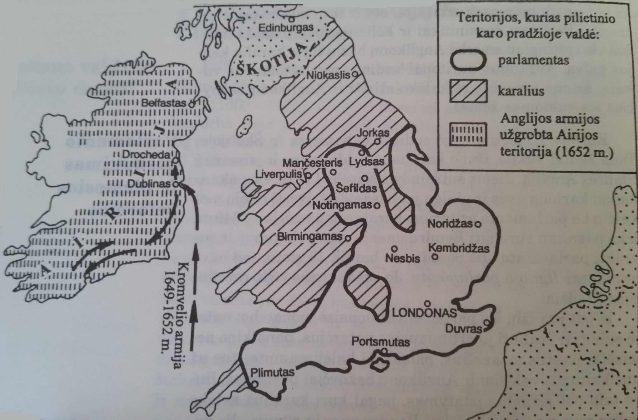 Anglijos pilietinio karo žemėlapis