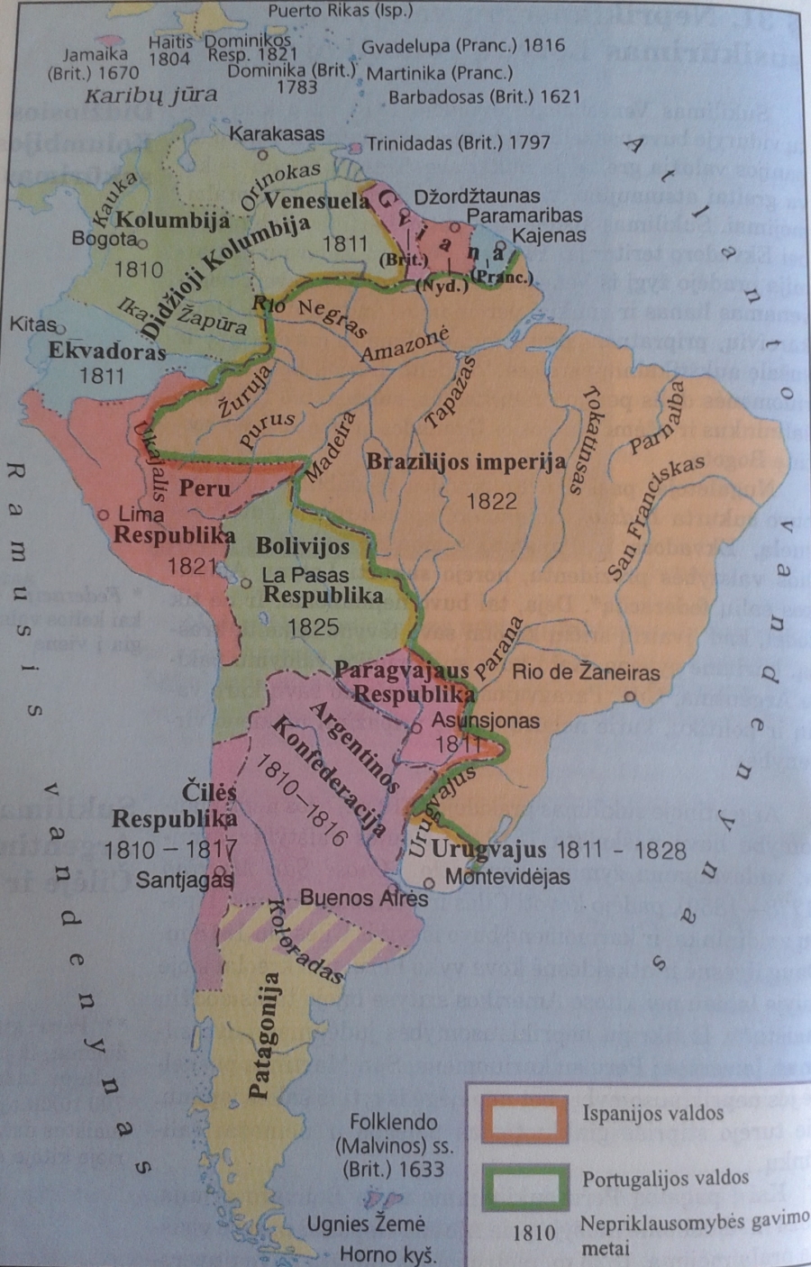 Lotynų Amerikos šalys XIX a. pradžioje