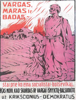 1920 m. rinkimų plakatas už krikščionis-demokratus