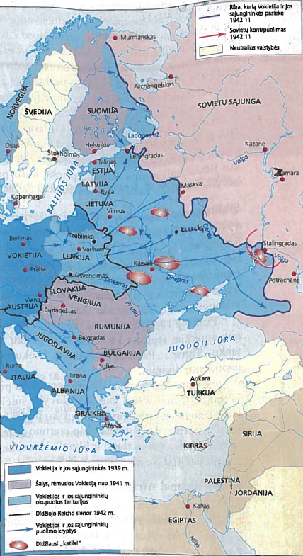 SSRS ir Vokietijos karas. Vokietijos bei jos sąjungininkių puolimas prieš SSRS 1941-1942 m.