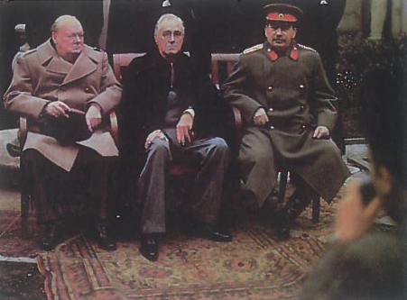 Vyrai, nuo kurių sprendimų priklausė įvykių raida pasaulyje 1941-1945 m. V. Čerčilis, F. Ruzveltas ir J. Stalinas