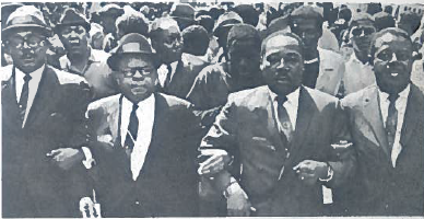 Martinas Liuteris Kingas (trečias iš kairės) ir jo bendražygiai