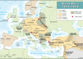 Pirmojo pasaulinio karo 1914-1918 m. žemėlapis