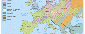 Europos Reformacijos žemėlapis 1555 m.