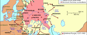 Rusijos revoliucija ir pilietinis karas – žemėlapis