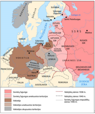 SSRS ir Vokietijos okupuotos teritorijos Antrojo pasaulinio karo pradžioje