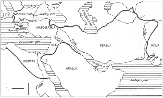 Aleksandro Didžiojo imperijos žemėlapis 2012 valstybinio brandos egzamino užduotis