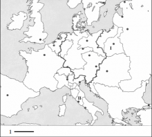 2006 metų valstybinio brandos egzamino Europos po Vienos kongreso žemėlapis (šaltinių dalis)