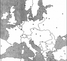 2006 metų valstybinio brandos egzamino Europos prieš Pirmąjį pasaulinį karą žemėlapis (šaltinių dalis)