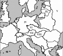 2007 metų valstybinio brandos egzamino Europos po Pirmojo pasaulinio karo žemėlapis (šaltinių dalis)