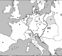 2007 metų valstybinio brandos egzamino Europos po Vienos kongreso žemėlapis (šaltinių dalis)