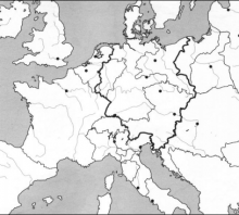 2014 metų bandomojo brandos egzamino Europos po Vienos kongreso žemėlapis (testinė dalis)