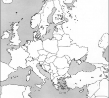 2014 metų bandomojo brandos egzamino Europos po Šaltojo karo žemėlapis (testinė dalis)