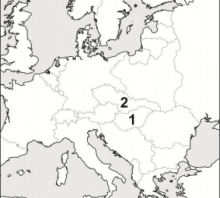 2014 metų valstybinio brandos egzamino Europos po Pirmojo pasaulinio karo žemėlapis (testinė dalis)