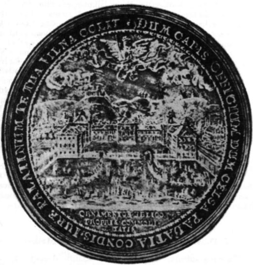 Medalis vaizduojąs Radvilų rūmus Vilniuje XVI a.
