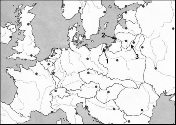 2017 metų valstybinio brandos egzamino Europos po Pirmojo pasaulinio karo žemėlapis šaltinių dalis
