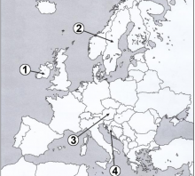 2019 m. VBE 25 testinio klausimo dabartinės Europos žemėlapis – NATO ir ES narystė