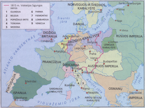 Europa po Vienos kongreso Europos po Vienos kongreso žemėlapis
