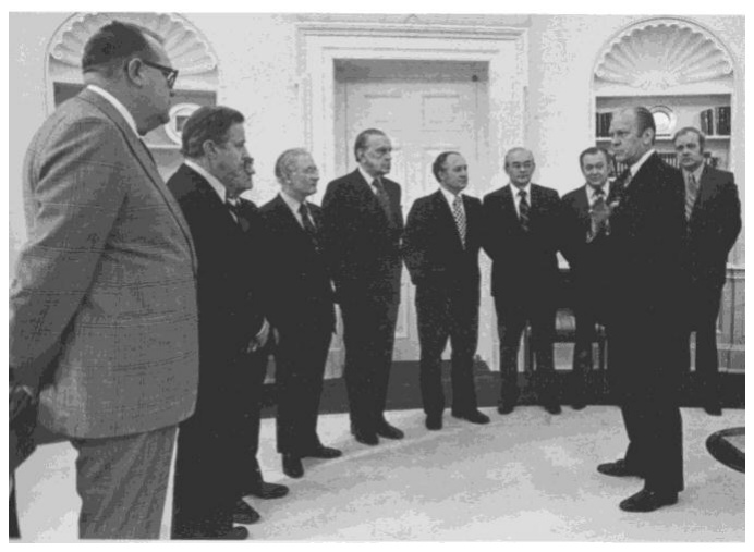 Nuotrauka: išeivijos delegacija pas JAV prezidentą Džeraldą Fordą Baltuosiuose rūmuose 1975 m.